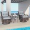 Costway 3 PCS Patio Furniture Set Rocking Chairs Set of 2 with Glass Top Side Table
